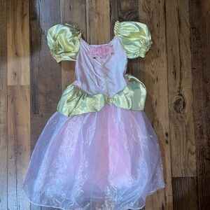 Girls Gold and Pink Princess Dress